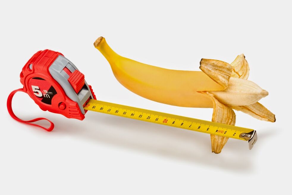 peenise mõõtmine enne selle suurendamist banaani näitel